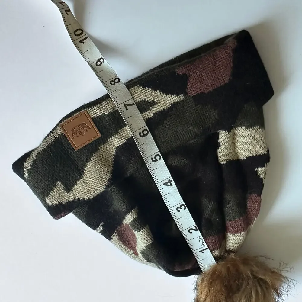 Panache Camo Stocking Hat with Pom Pom Top